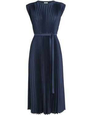 JOSEPH Volta Knit Weave Plissé Midi Dress - Blue