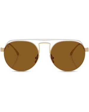 Ferrari Titanium Oval Sunglasses - Brown