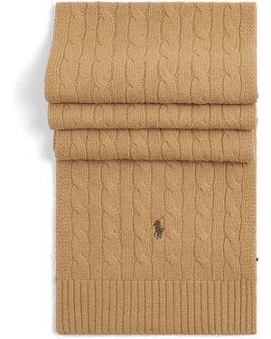 Polo Ralph Lauren Wool-Blend Cable-Knit Scarf - Natural