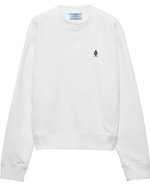 Prada Cotton Logo Sweatshirt - White