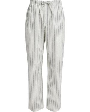 Harrods Cotton Stripe Logo Pyjama Bottoms - Grey