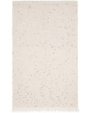 Brunello Cucinelli Cashmere-Silk Embellished Scarf - Natural