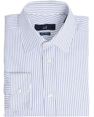 dunhill Giza Cotton Pinstripe Formal Shirt - Blue