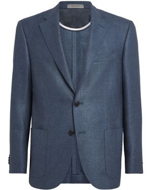 Corneliani Silk-Virgin Wool Blazer - Blue
