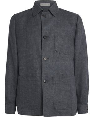 Corneliani Linen-Wool Overshirt - Grey