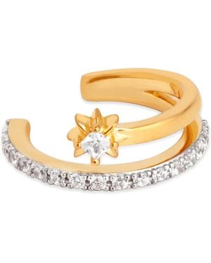 Astrid & Miyu Plated Cosmic Crystal Illusion Ear Cuff - Metallic