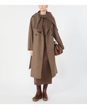 Weekend by Maxmara Wool Double-Breasted Coat - Brown