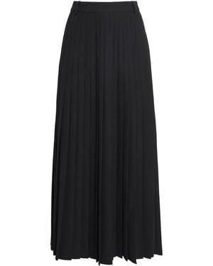 ME+EM Crepe Slit Pleated Maxi Skirt - Black