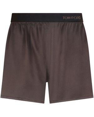 Tom Ford Silk Satin Shorts - Grey