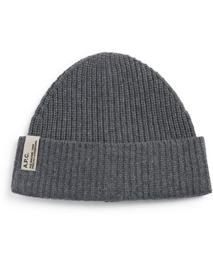 A.P.C. Wool-Cashmere Noa Beanie - Gray