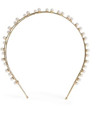 Jennifer Behr Pearl-Embellished Double Ayla Headband - Metallic
