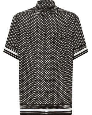 Dolce & Gabbana Silk Polka-Dot Shirt - Grey