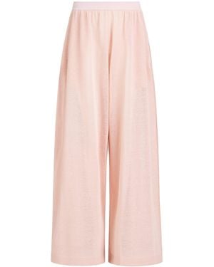 Alaïa Linen-Silk Wide-Leg Pants - Pink