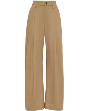 Brunello Cucinelli Cotton Denim Garment-Dyed Trousers - Natural