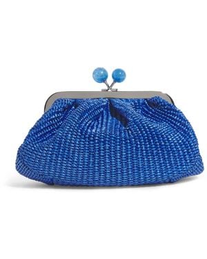 Weekend by Maxmara Small Raffia-Effect Pasticcino Bag - Blue