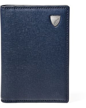 Aspinal of London Grained Leather Credit Card Case - Blue