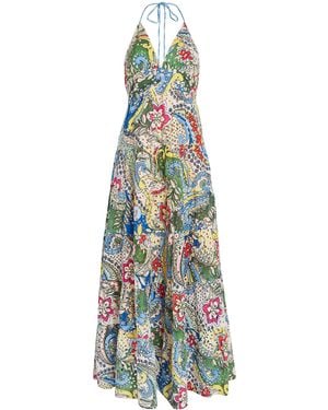 Alice + Olivia Embroidered Karolina Maxi Dress - White