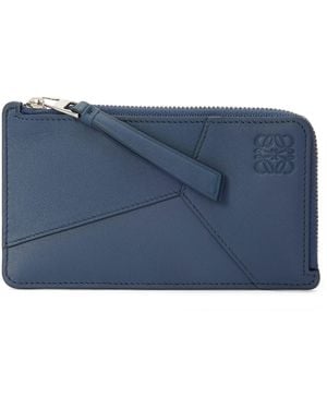 Loewe Leather Puzzle Edge Coin And Card Holder - Blue