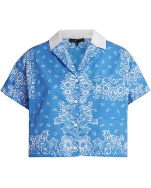 Maje Cotton Printed Shirt - Blue