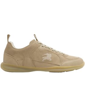 Burberry Leather Matrix Trainers - Natural