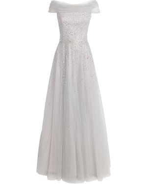 Jenny Packham Tulle Crystal Shayla Gown - White