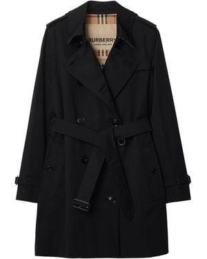 Burberry Cotton Short Kensington Heritage Trench Coat - Black