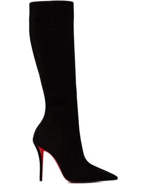Christian Louboutin Miss Z Botta 100 Suede Boots - Black