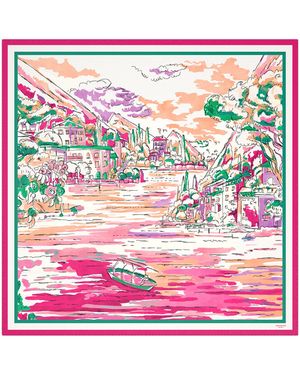 Weekend by Maxmara Silk Lake Print Scarf - Pink