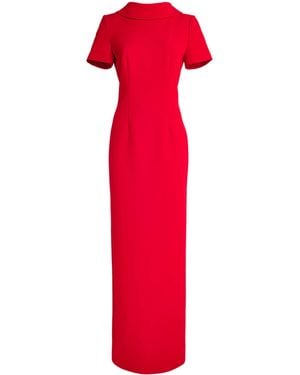 Roland Mouret Crepe Boat-Neck Maxi Dress - Red