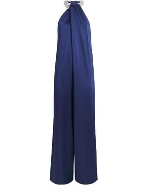 Stella McCartney Satin Halterneck Jumpsuit - Blue