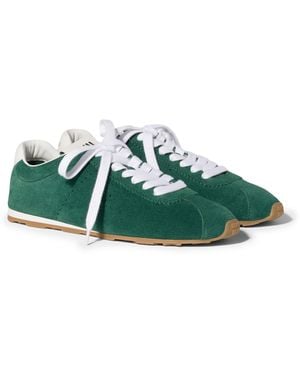 Miu Miu Suede Plume Sneakers - Green