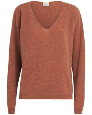 LeKasha Organic Cotton V-Neck Sweater - Brown
