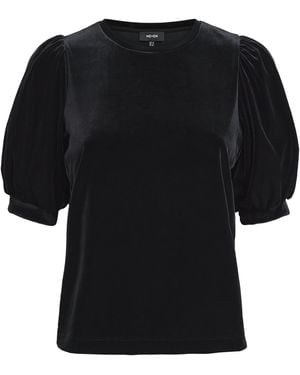 ME+EM Velour Puff-Sleeve T-Shirt - Black