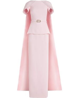 Safiyaa Cape-Detail Erkin Maxi Dress - Pink