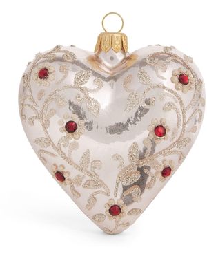 Harrods Metallic Heart Bauble - Pink