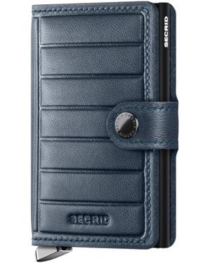 Secrid Leather Emboss Lines Miniwallet - Blue