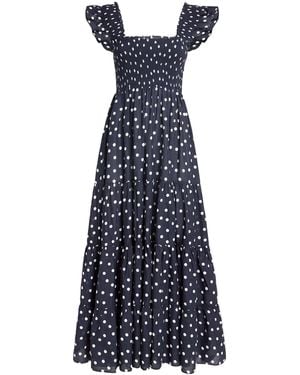 RIXO London Cotton Kendall Maxi Dress - Blue