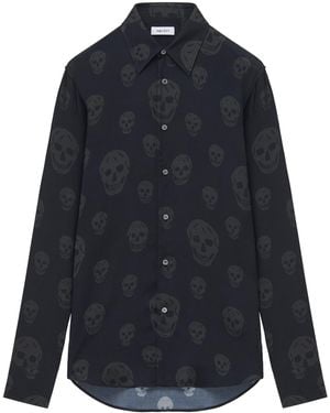 McQueen Skull Print Shirt - Blue