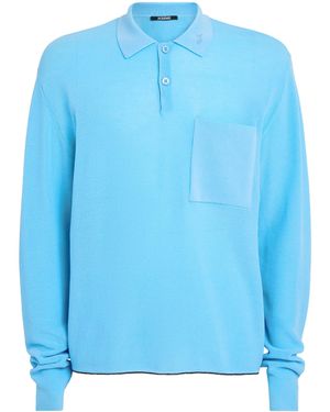 Jacquemus Cotton-Blend Tricot Polo Shirt - Blue