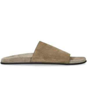 The Row Hugh Suede Sandals - Brown