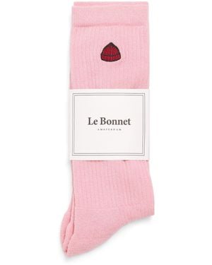 Le Bonnet Cotton-Blend Logo Socks - Pink