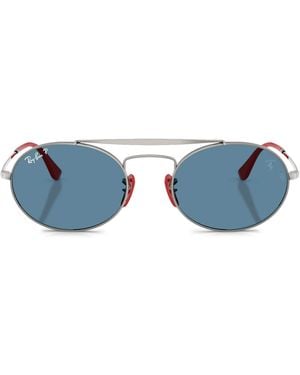 Ray-Ban Metal Polarised+ Lenses Oval Sunglasses - Blue