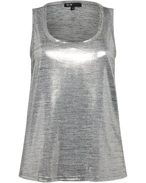 Maje Metallic Tank Top - Gray