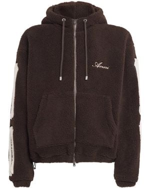 Amiri Fleece Bones Hoodie - Brown