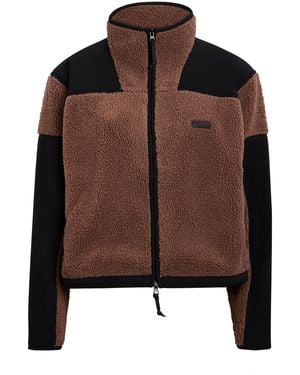 Skims Teddy Boxy Zip-Up Jacket - Brown