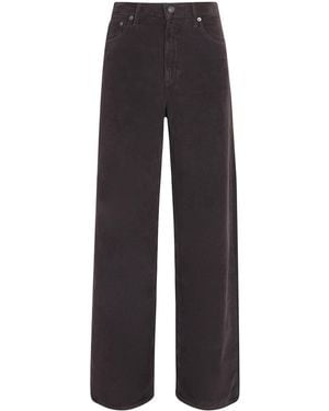 Agolde Corduroy Ren High-Rise Wide-Leg Jeans - Black