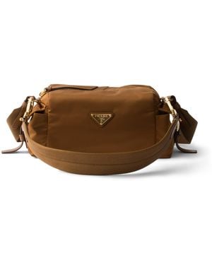 Prada Small Re-Nylon And Leather Explore Shoulder Bag - Brown