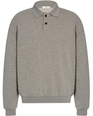 The Row Ry Cotton Collared Sweater - Gray