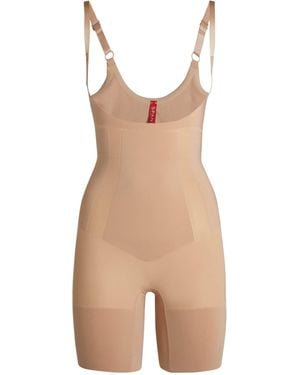 Spanx Sculpt Oncore Open-Bust Mid-Thigh Bodysuit - Natural