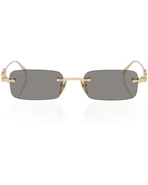 Gucci Metal Rectangular Sunglasses - Metallic